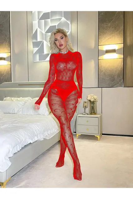 Kadın Seksi Özel Bölgesi Açık Fileli Fantezi Büük Bedenlere Uygun Utlra Esnek — görsel 2