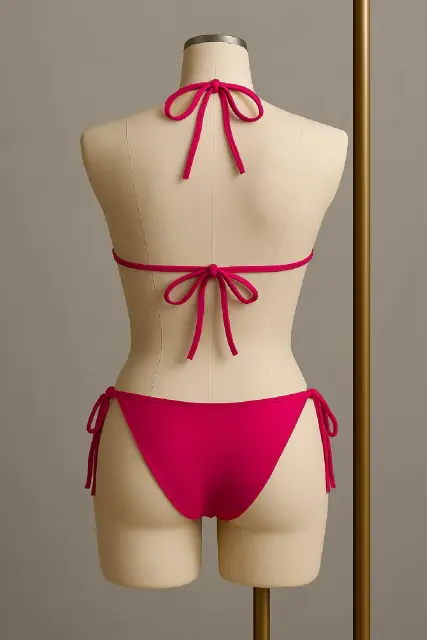 Kadın Fuşya Yandan Bağlamalı Bikini Mayo Takımı — görsel 3