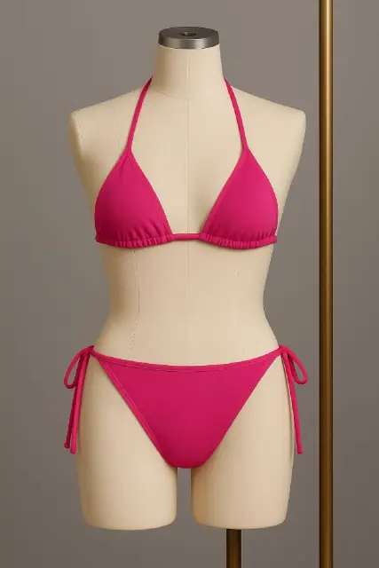 Kadın Fuşya Yandan Bağlamalı Bikini Mayo Takımı — görsel 2