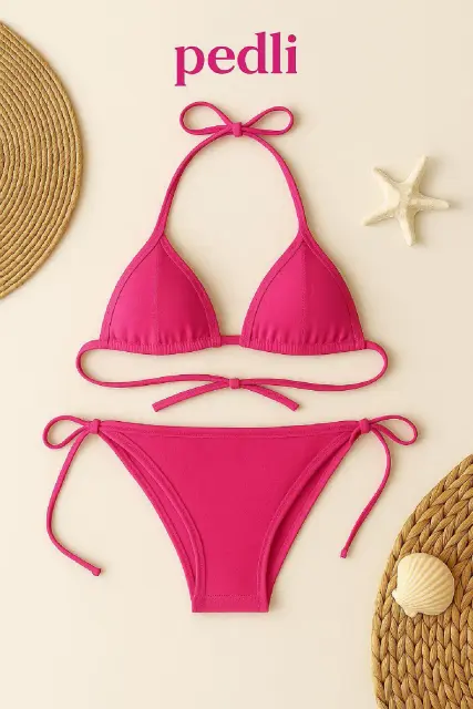 Kadın Fuşya Yandan Bağlamalı Bikini Mayo Takımı — görsel 1