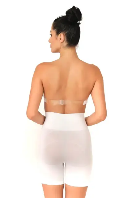 Beyaz Düşük Bel Double Pantalon Korse — görsel 3